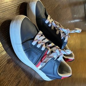 They’re Tommy Hilfiger shoes royal blue with stripes